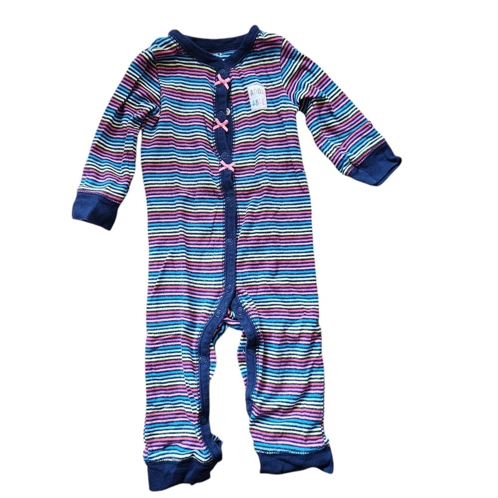 Carters Baby Girl Snap-up Cotton Sleep & Play Size 9 months Footless Striped